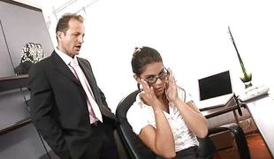 Enticing secretary acquires fucked hardcore by her boss