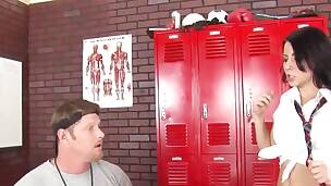 blowjob brunette doggy doggystyle facial