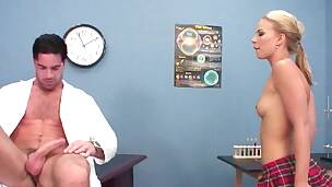 Naughty girl sucks jock at doctor's appointment and gets appealing