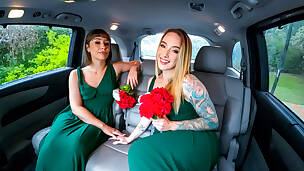 Two show me your wife beauties having a threesome in casting train